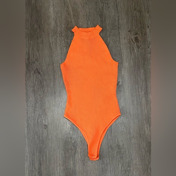 happily grey Tops - Happily Grey Ribbed Knit Body Suit High Neck